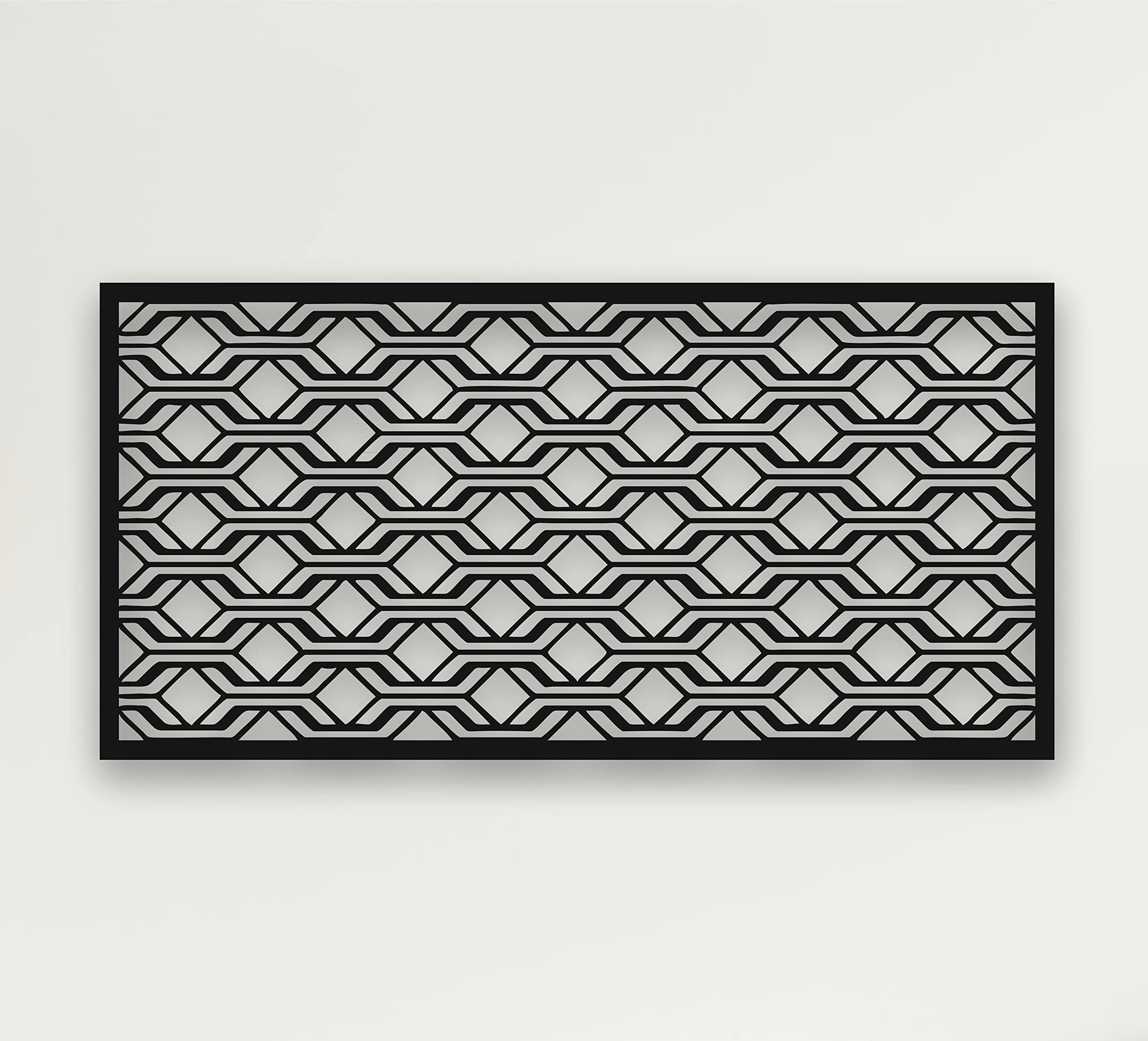 DEKADRON Decoración de pared de metal, diseño geométrico, decoración del hogar, letrero de pared, arte de pared de metal, decoración interior, colgar en interiores y exteriores, arte minimalista, (75
