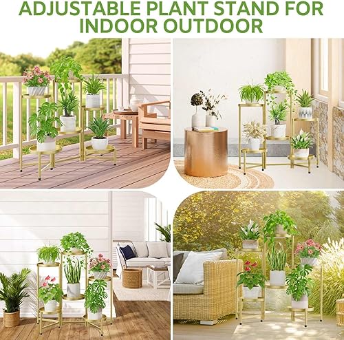 Miniatura 2 de iDavosic.ly Soporte grande para plantas de 6 niveles para interiores, 10 pulgadas de ancho de metal de esquina alta para múltiples plantas, estante