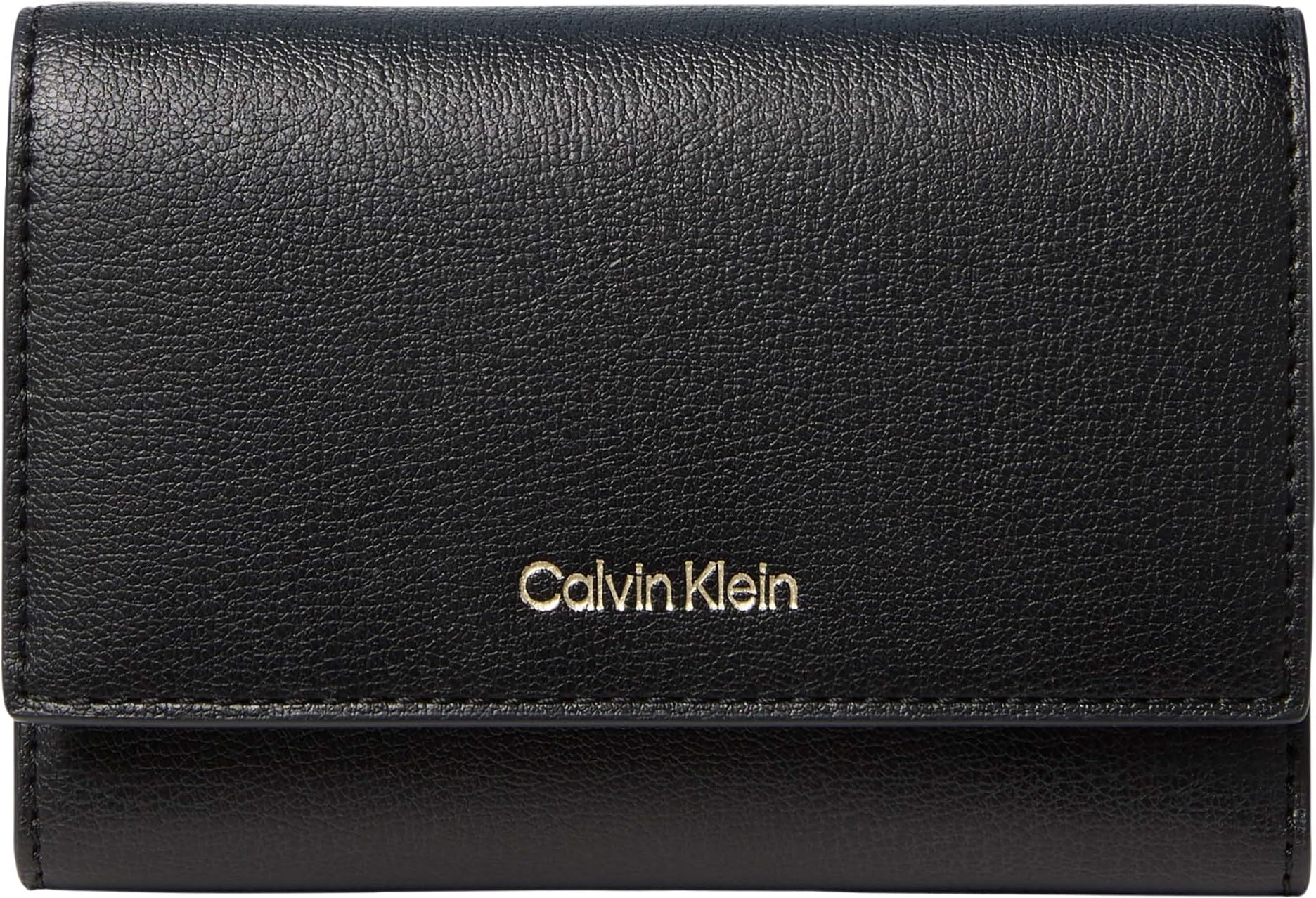 Calvin Klein Portafogli donna FOIL Logo Trifold con tasca con zip LV04F1117G, nero (nero/cocco tostato), taglia unica, Nero (nero/cocco tostato), Taglia unica