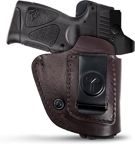 Miniatura 9 de IWB - Fundas de cuero de gamuza para pistolas ópticas listas para mano derecha. Se adapta a la mayoría de pistolas subcompactas de doble pila, funda