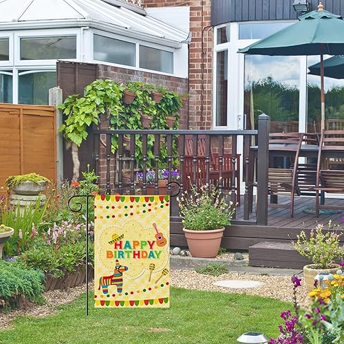 Miniatura 7 de WeBenison Bandera mexicana de feliz cumpleaños para jardín, decoración de fiesta de cumpleaños para patio, casa, césped, fiesta, cumpleaños, puerta