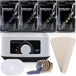 Wax Kit for Women and Men, Tupheedu Waxing Warmer for hair removal brazilian Painless Women/Men Stripless with 4 Bags Wax Beans for Coarse Hair Eyebrow Armpit Bikini Area