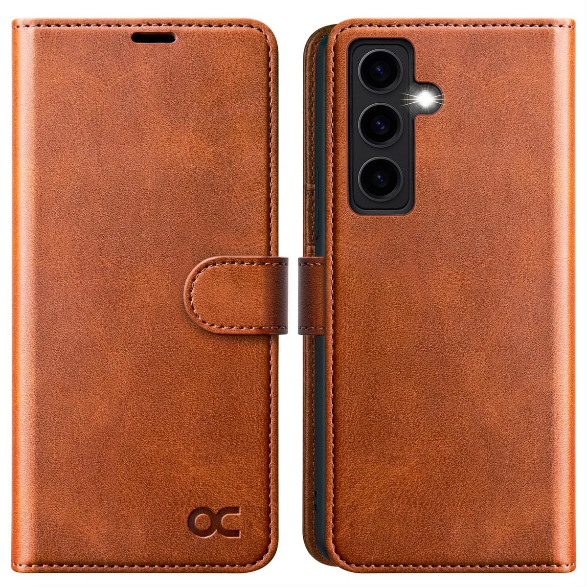 OCASE Compatible with Galaxy S24 Plus 5G Wallet Case, PU Leather Flip Folio Case with Card Holders RFID Blocking Kickstand [Shockproof TPU Inner Shell] Phone Cover 6.7 Inch (2024), Brown