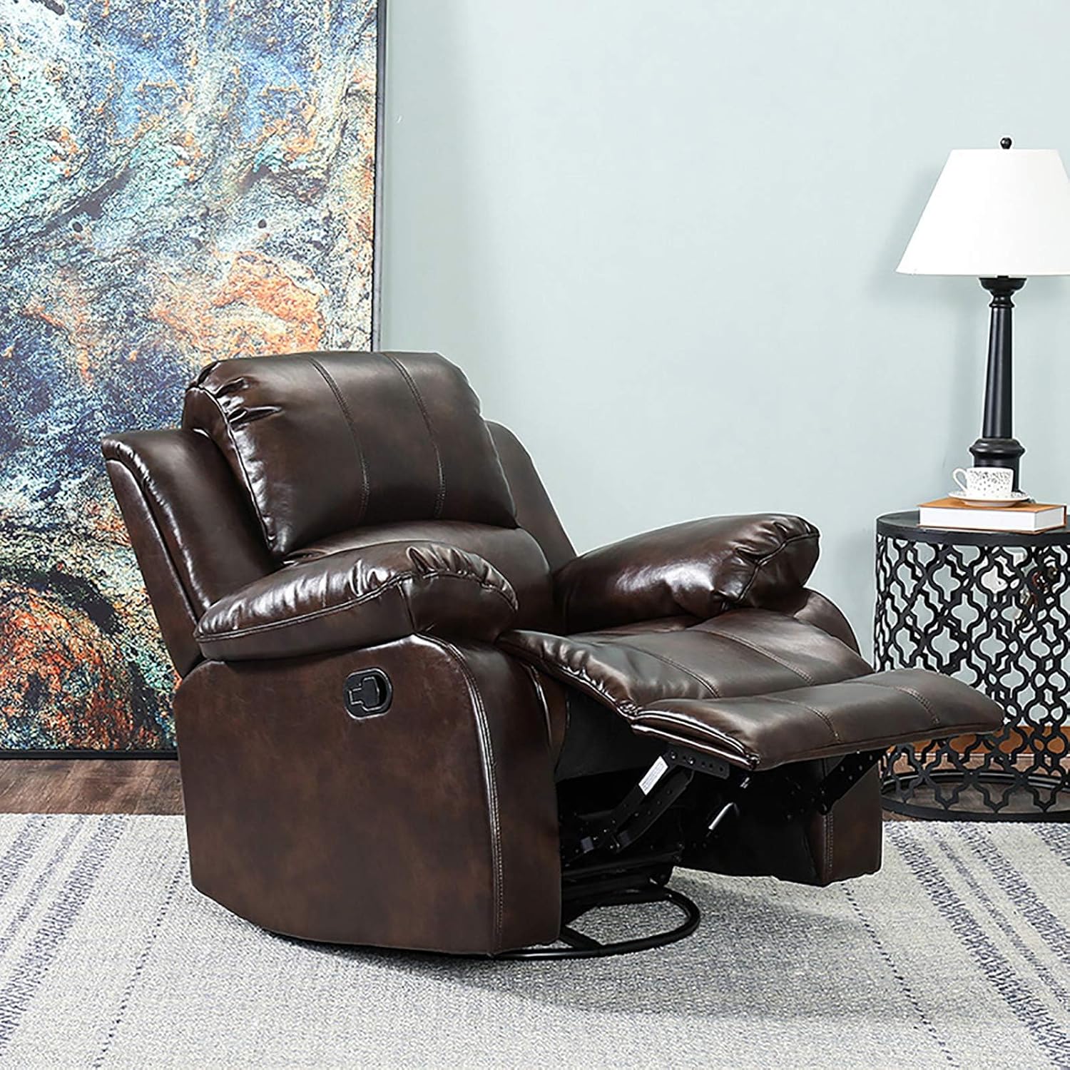 Recliner Sofa for Elderly Adults Featuring Electric Power Lift, PU Leather, 8 Point Massage, Heating, Remote Control, USB Ports, and Cup Holders