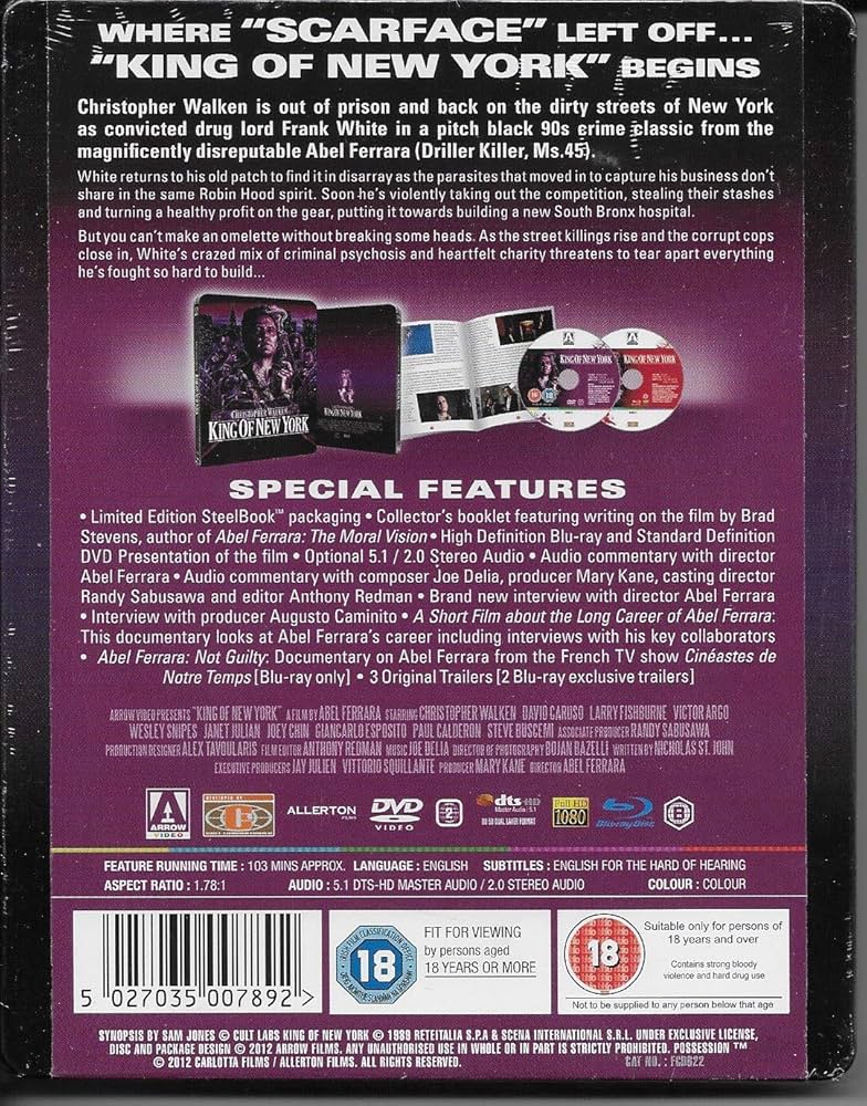 【激レア、稀少、廃盤】キング・オブ・ニューヨーク('90米) DVD(セル盤) 激レア、稀少、廃盤】キング・オブ・ニューヨーク(´90米) DVD