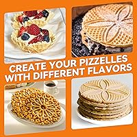 Vista 5 de Baker's Friend Multi Pizzelle Maker Eléctrico, plancha Stroopwafel, máquina para hacer galletas waffle Pizzelle de 4 x 4.5 pulgadas con control