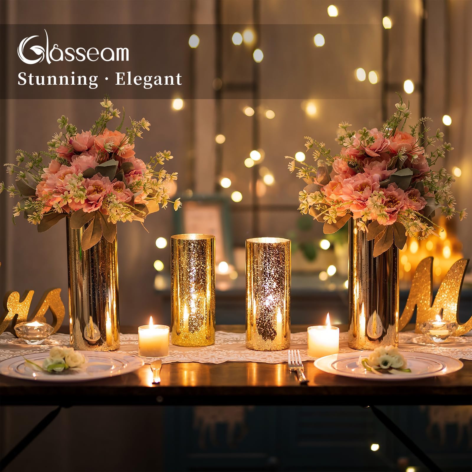 Bling Centerpieces Cylinder Wedding Centerpieces 2 Pcs Acrylic Column
