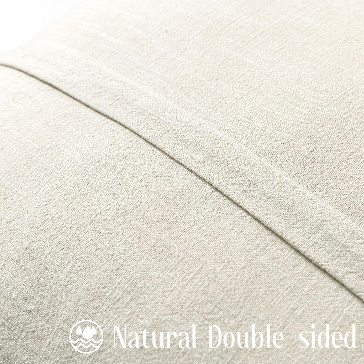 Boho Decorative Lumbar Pillow Covers with Fringe for Couch, Living Room, Bed Set of 2, 12x20 Inches, Natural Beige