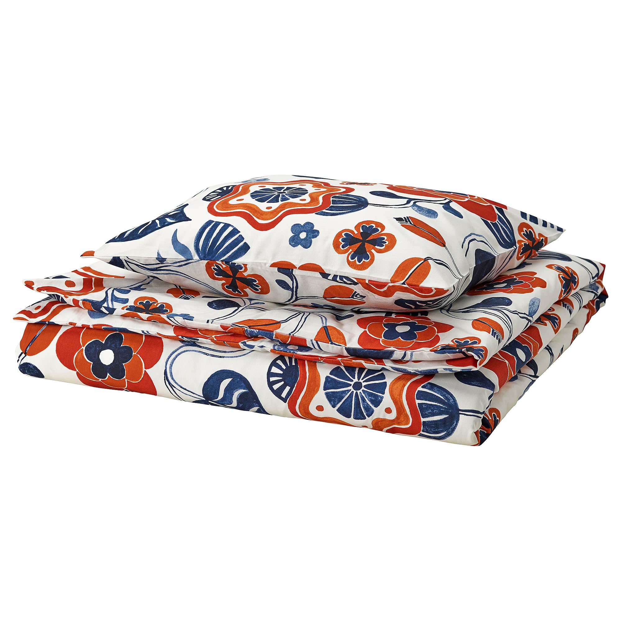 Housse de couette de qualité KANONVISKA parure florale blanche et multicolore 150x200 cm