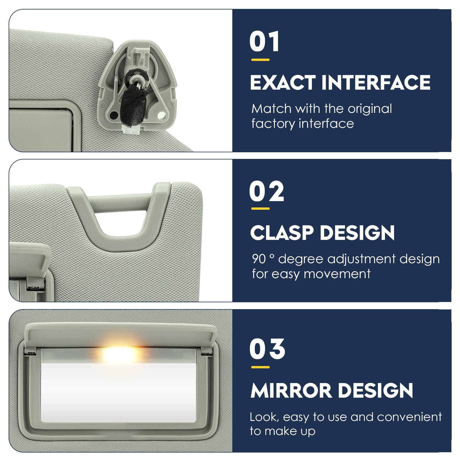 Amazon.com: Left Driver Side Sun Visor with Light for Nissan