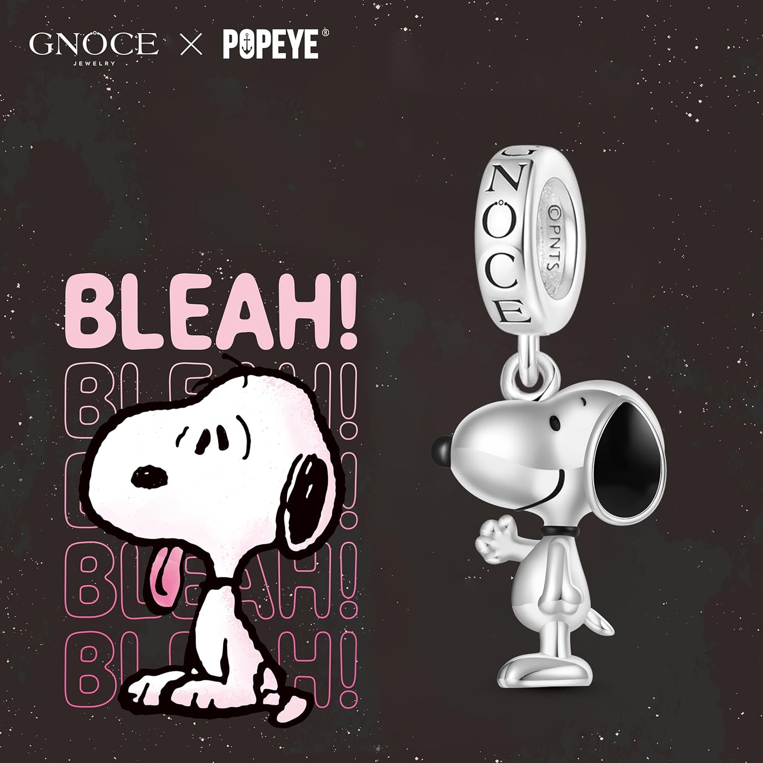 GNOCE Peanuts Snoopy Pendant Dangle Charm for Women, S925 Sterling Silver Dangle Charms for Women Wife, Valentine‘s Day, Mother’s Day Jewelry (Standing Snoopy) - Image 3