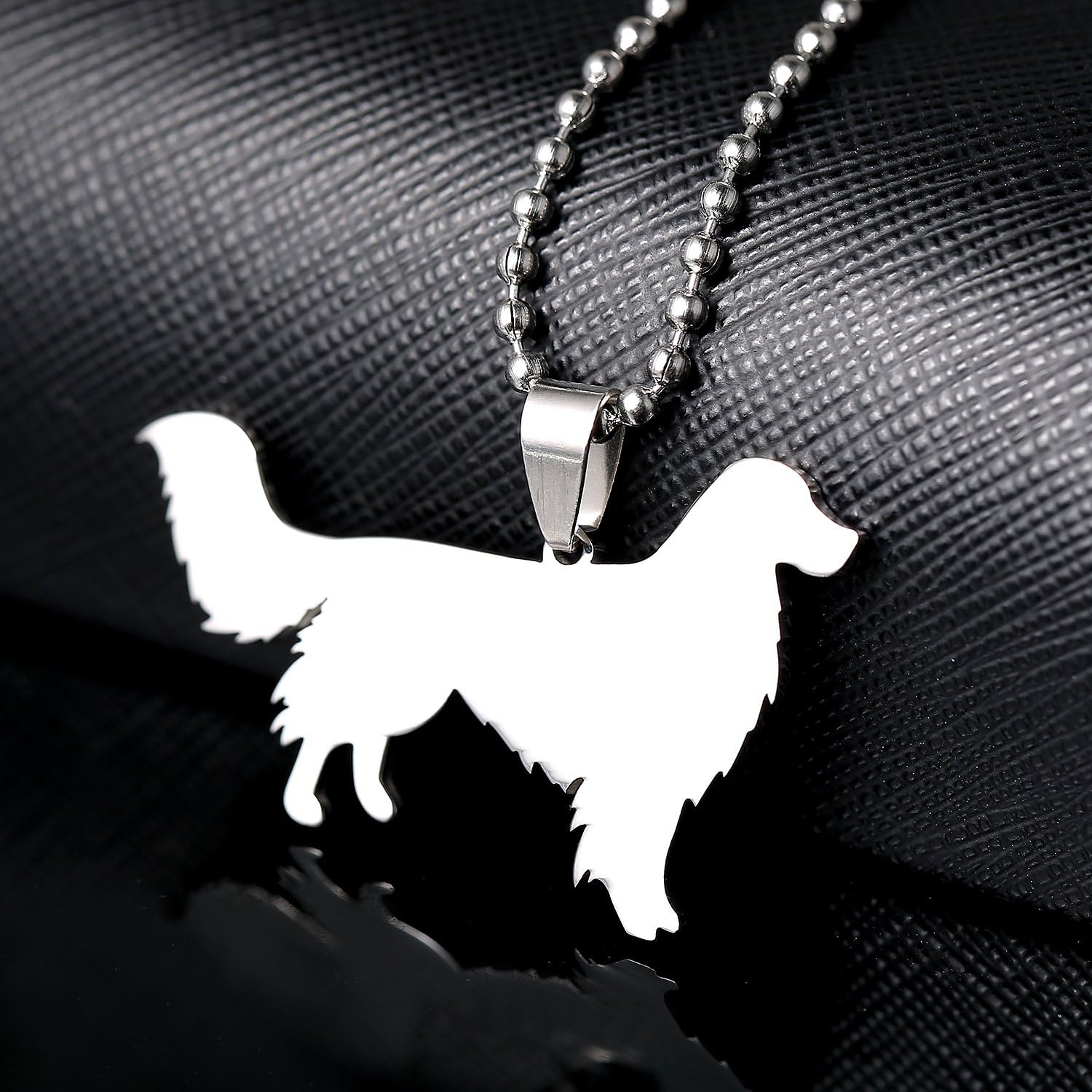 Stainless Steel Nova Scotia Duck Tolling Retriever Toller Scotty Novie Silhouette Pet Dog Tag Breed Collar Charm Pendant Necklace