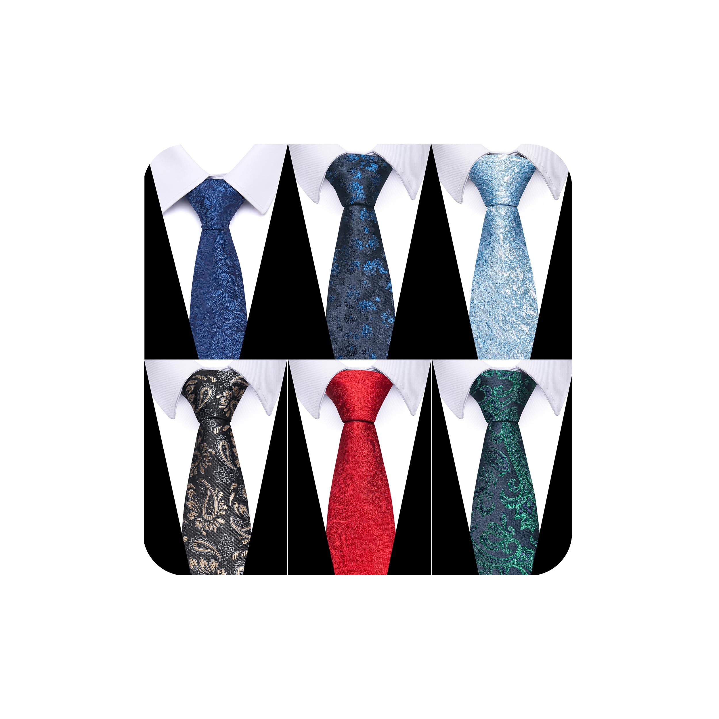 joy alice Tie For Men 6 PCS Necktie Woven Jacquard Neck Ties Set
