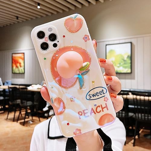 Miniatura 5 de Roemary Peach - Funda para iPhone 15 Pro Max, para iPhone 15 Pro Max, diseño rosa melocotón, diseño rosa TPU absorción de impactos, funda protectora