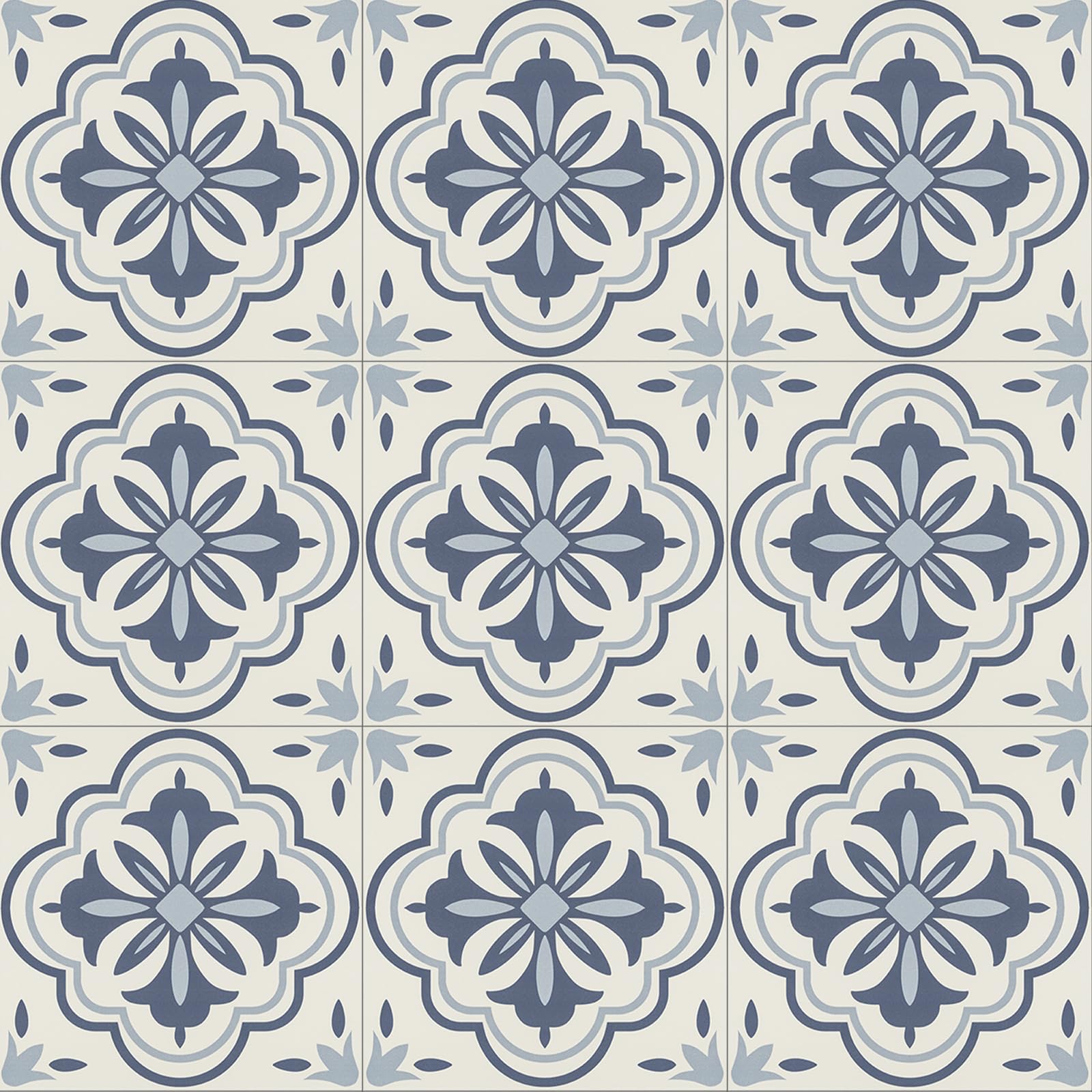 NUFLR Peel and Stick Floor Tiles Self Adhesive, Vinyl Flooring, Waterproof Effect for Kitchen Bathroom and Living Room, Blue 30x30cm (11.8x11.8in) 10pcs — image 1