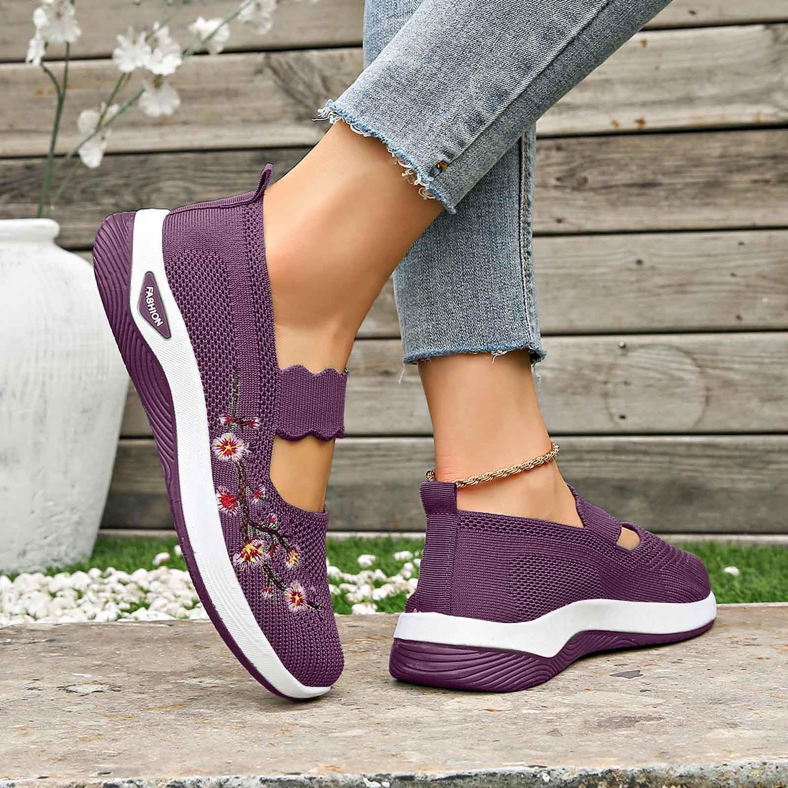 Chaussure Orthopedique Femme a Enfiler Confort Chic Chaussures Printemps Marche Basket Sneakers sans Lacet Confortable Shoes Pied Large Ete Basquette Fitness Hallux Valgus Sandales