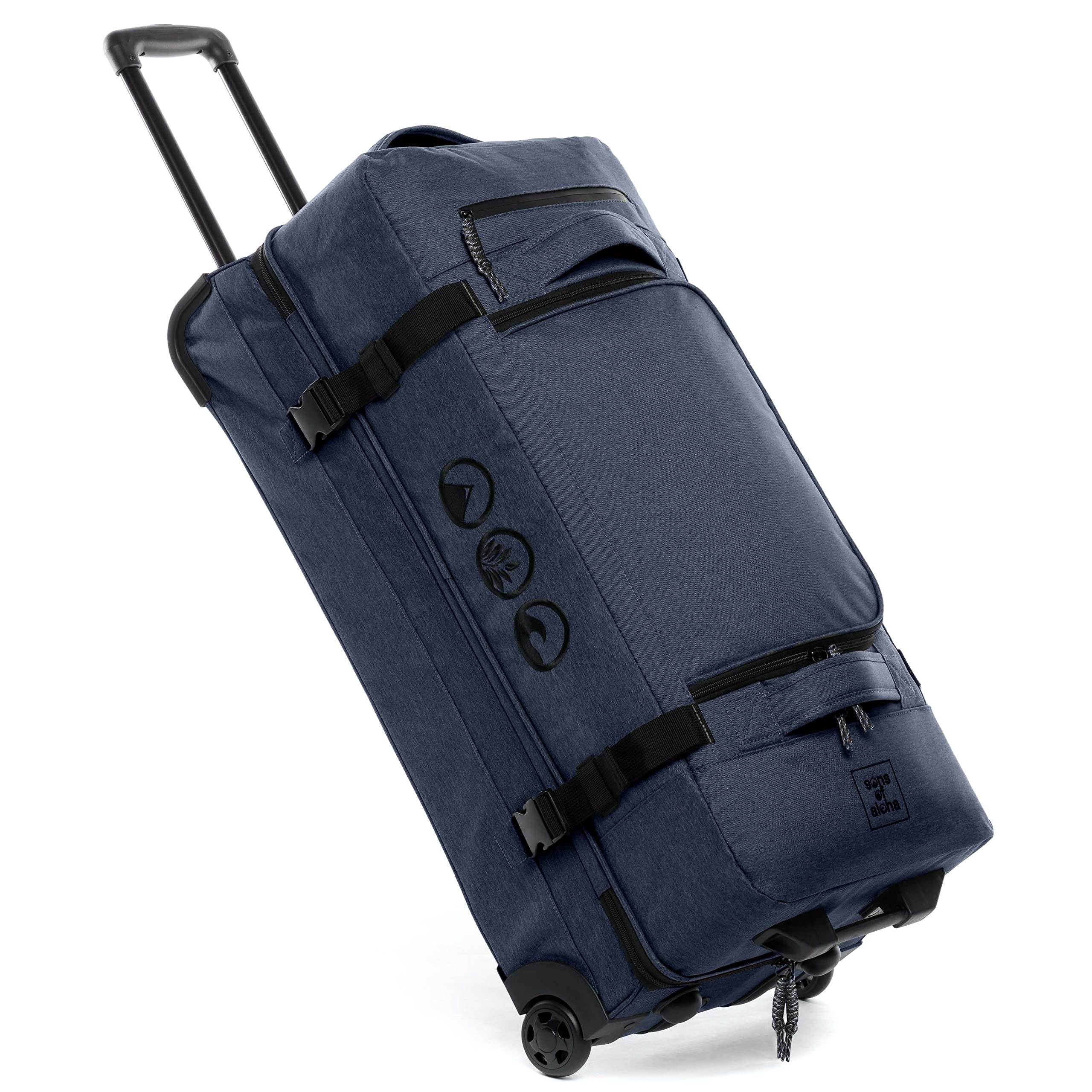 Kane duża torba podróżna z 2 rolkami, 80 cm, torba sportowa, walizka podróżna, plastik morski z recyklingu, niebieski (ozeanblau), L, torba podróżna