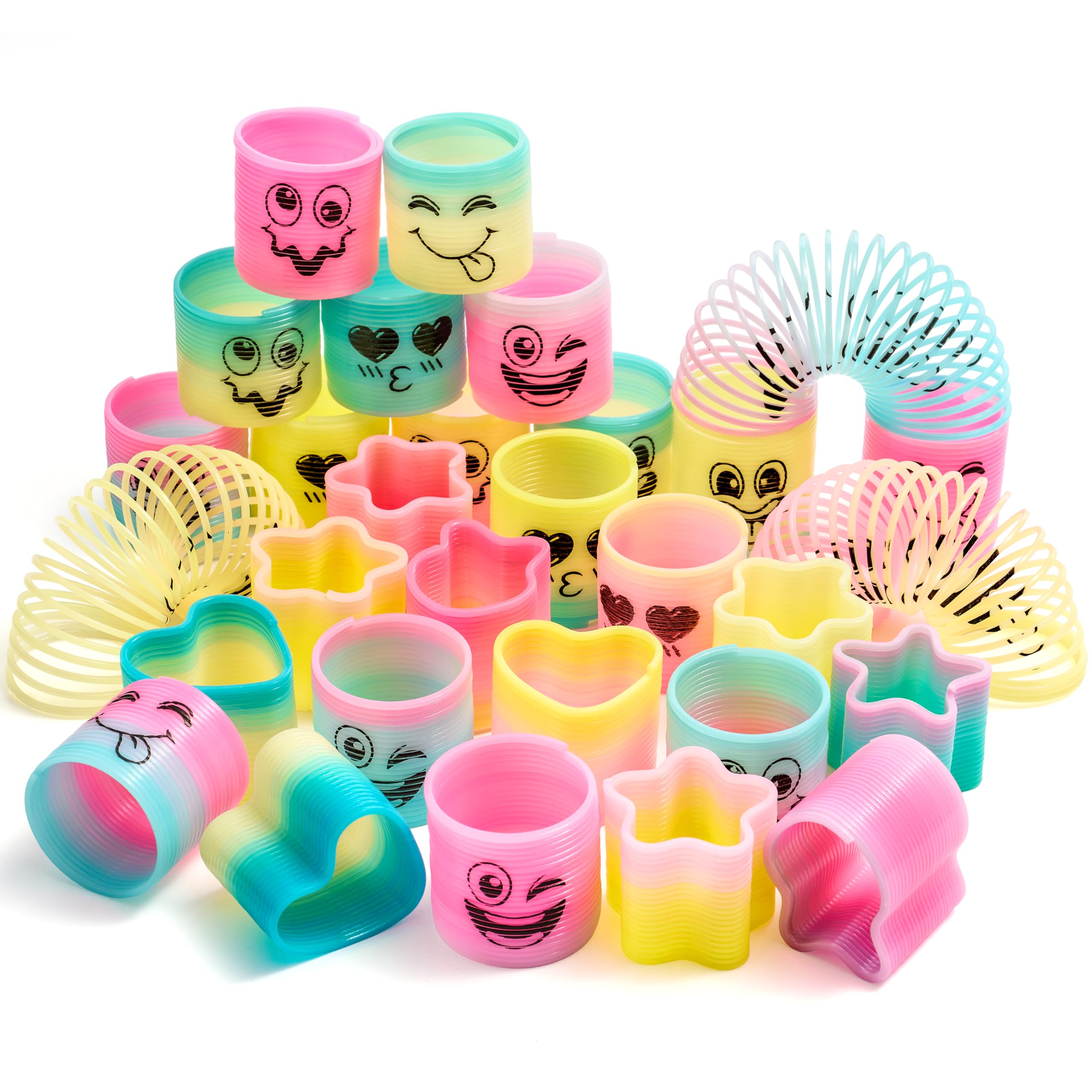知育玩具 spring3 Amazon.com: JOYIN 60 Pcs Spring Rainbow Party Favor, Mini Plastic