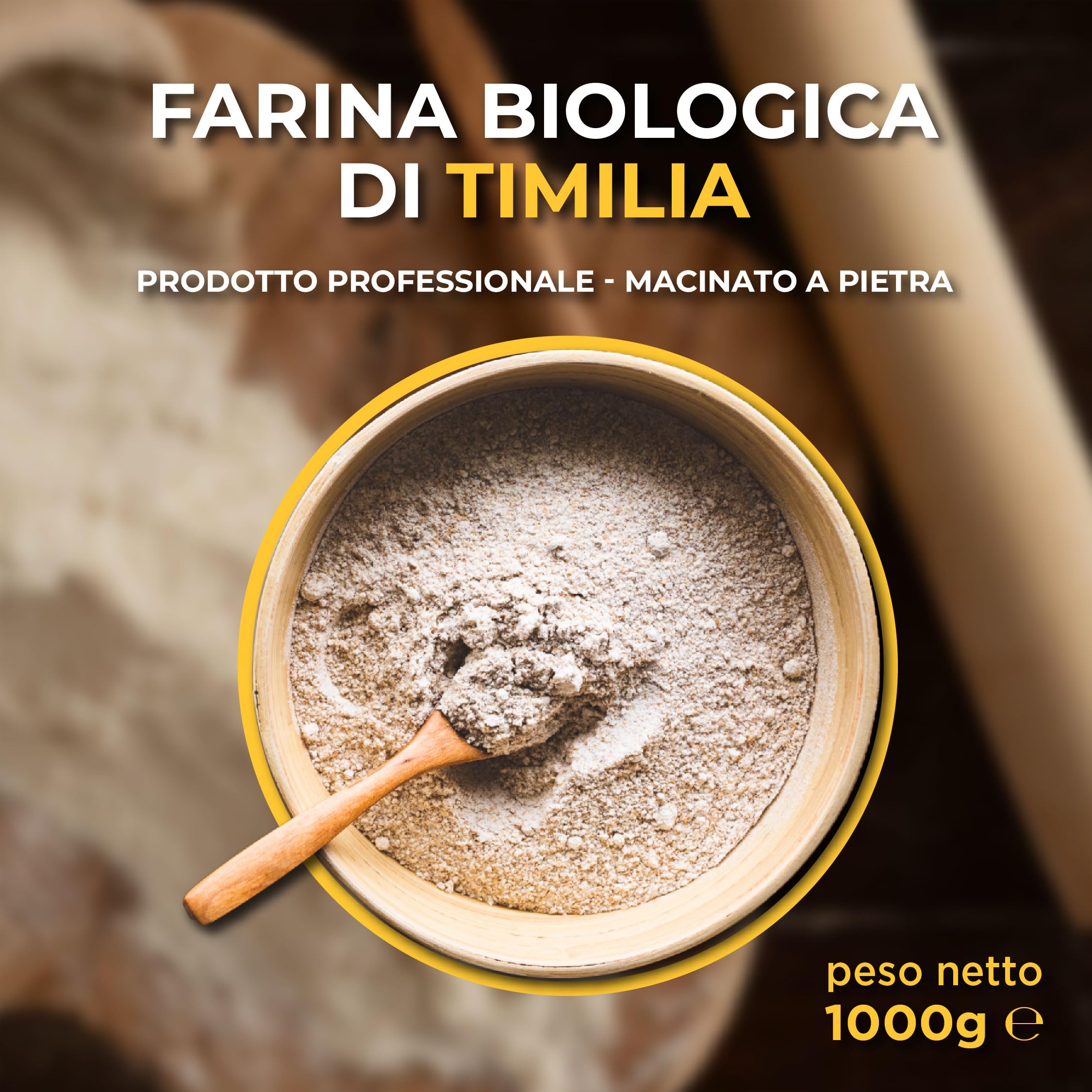 RACILIA Feines Semola Mehl Bio Vollkornmehl aus Sonnenverwöhntem Sizilien - Wertvoller Timilia Urweizen, schonend traditionell gemahlen - Semola Hartweizengrieß 1kg