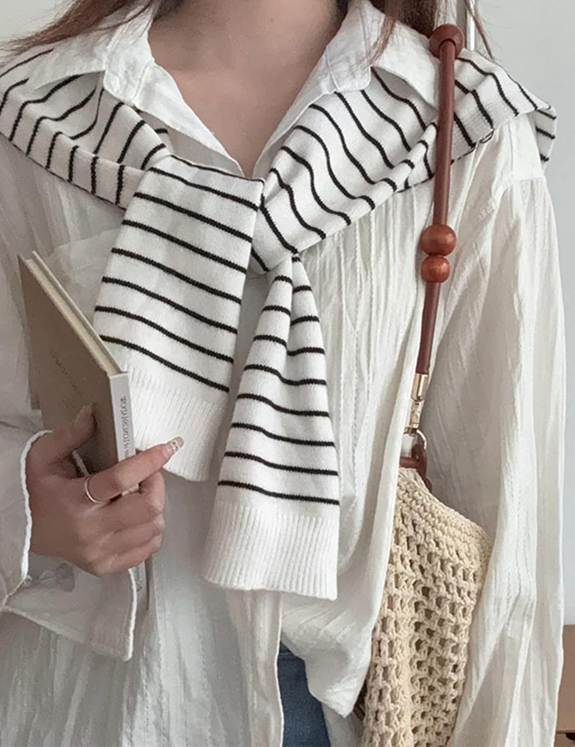 Zontroldy Women's Fashion Sweater Knitted Knotted Shawl Wraps Cape Tops Blouses - Image 2