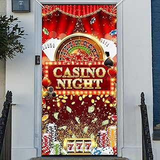Avezano Casino Night Door Banner Poker Dice Banner Las Vegas Casino Party Decorations Indoor Outdoor