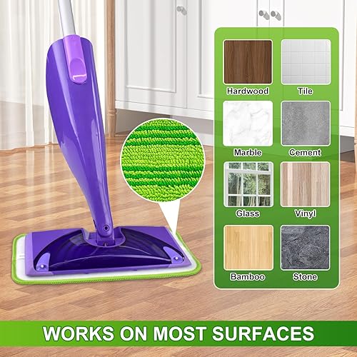 Miniatura 6 de Paquete de 4 almohadillas reutilizables mejoradas para trapeador compatibles con almohadillas Swiffer WetJet, repuesto para Swiffer Wet Jet y la