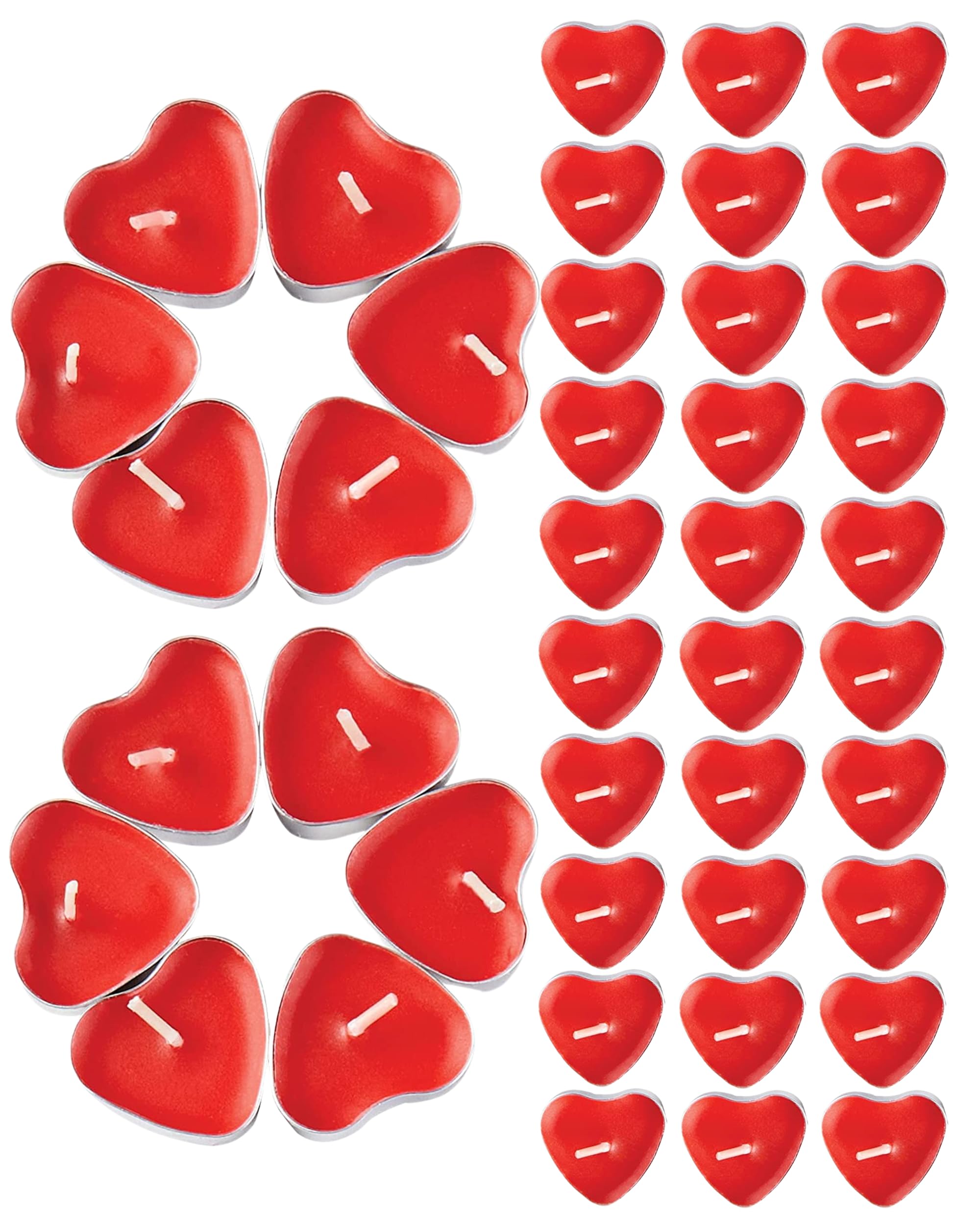 50 Candele A Cuore Senza Fumo - Per San Valentino, Matrimoni, Feste (Rosso) - Foto 11