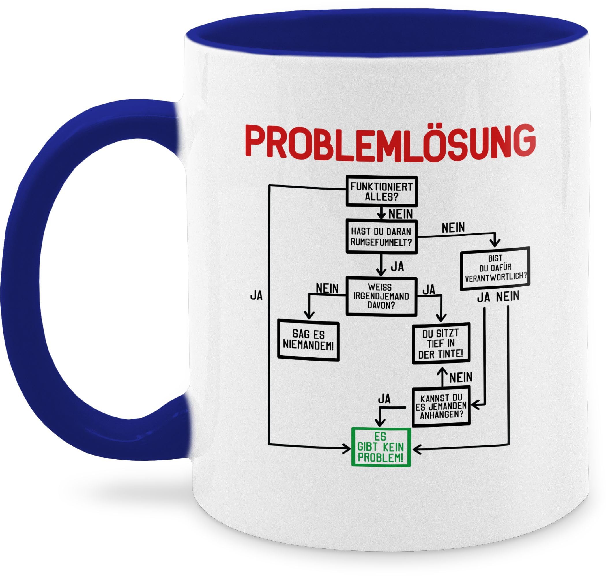 Shirtracer Tasse zweifarbig Problemlösung Büro