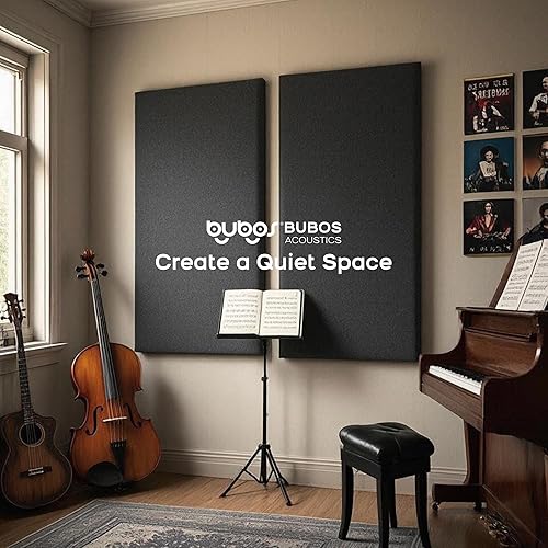 Miniatura 7 de BUBOS 2 paneles acústicos de tela, 47.2 x 23.6 pulgadas, paneles decorativos de amortiguación de sonido, paneles de pared acústicos artísticos para