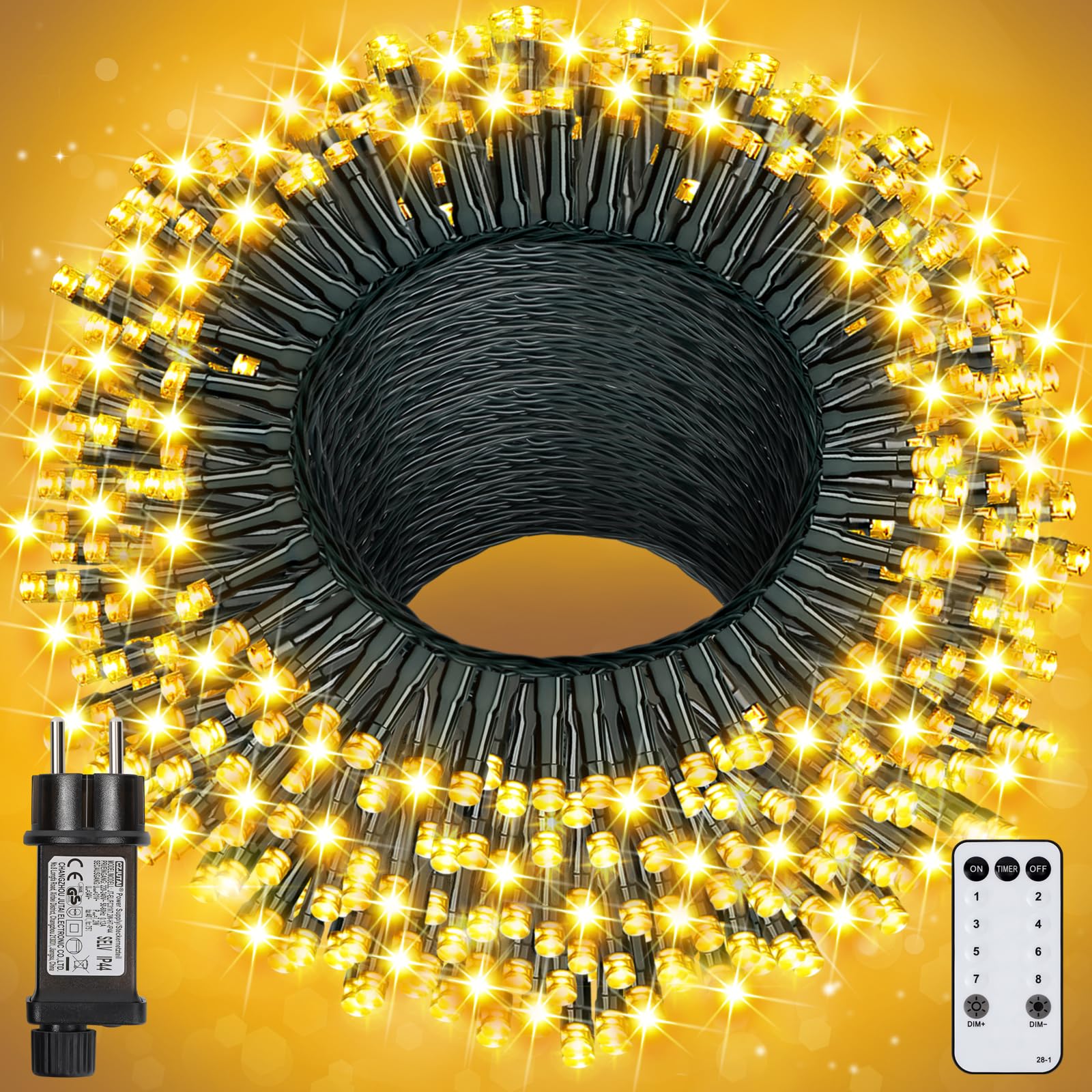 YAGOPAL Luci Natale Esterno,100M 800LED Luci di Natale Impermeabile 8 Modalità con Timer Halloween Christmas Catena Luminosa per Interno Esterno Casa Giardino Patio Festa Natale Albero
