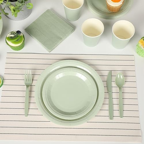 Miniatura 4 de Dandat 350 piezas de decoraciones de despedida de soltera, suministros para fiesta de baby shower, platos y tazas y servilletas con tenedores de