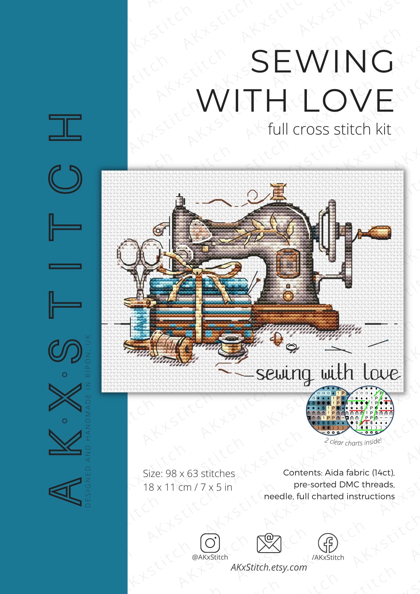 Schema Punto Croce Macchina Da Cucire Vintage