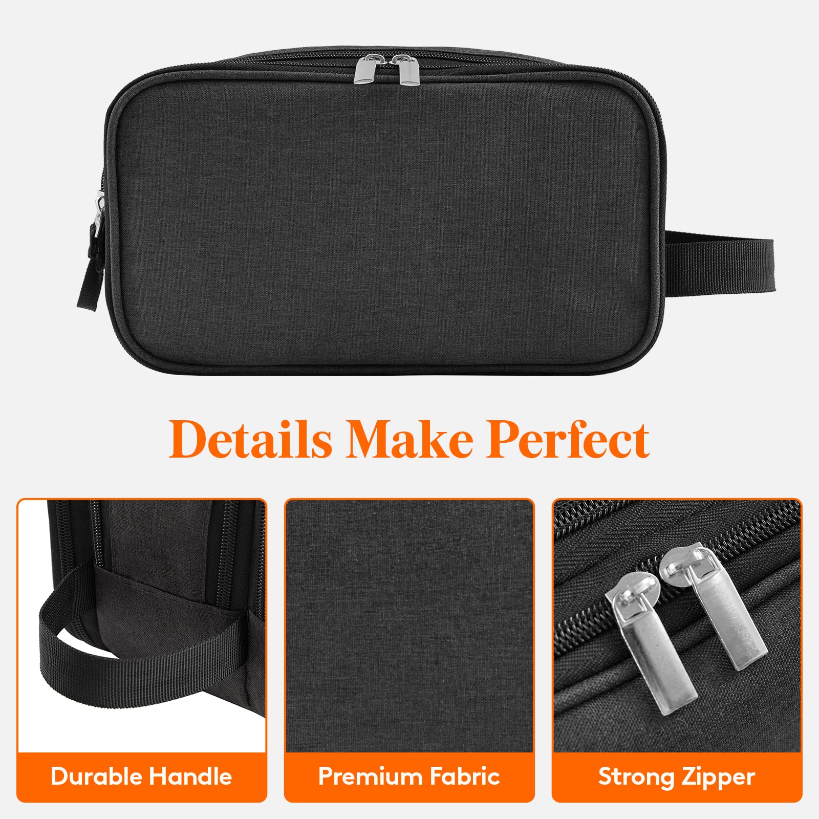 Lifewit Beauty Case Viaggio, Trousse Resistente all'Acqua per Prodotti da Toeletta e Accessori da Barba, Medio, Nero