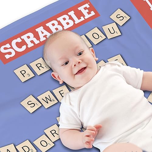 Miniatura 3 de LOGOVISION Scrabble Manta de hitos para bebé, 36 x 58 pulgadas, letras adorables, unisex, para bebé niño y niña