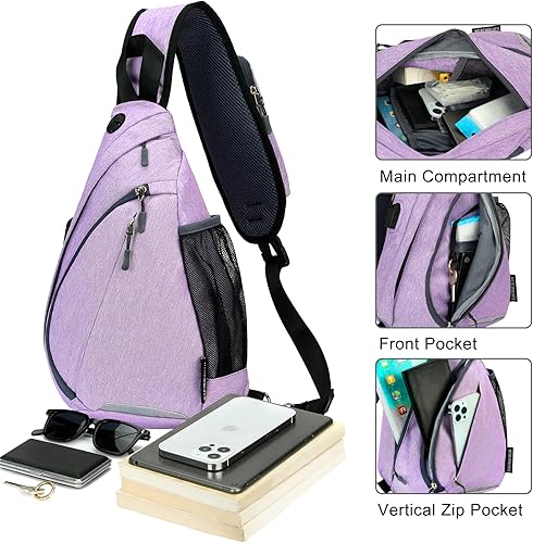 Miniatura 2 de WEREWOLVES Sling Bag Crossbody Backpack with USB Charging Port, Water Resistant Hiking Shoulder Bag Unisex Casual Daypack