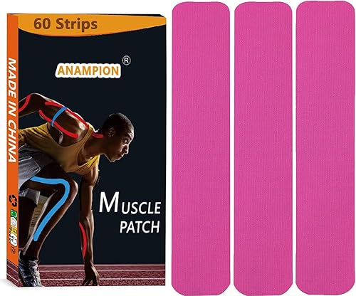 Kinesiology - Cinta deportiva profesional (60 tiras precortadas), impermeable, transpirable, atlética, elástica, para aliviar el dolor, para