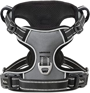 HEELE Dog Harness Harness for Small Dogs No Pull Dog Vest Harness for Small Dog with Soft Padded Handle Reflective for Outdoor Training, Grey, S