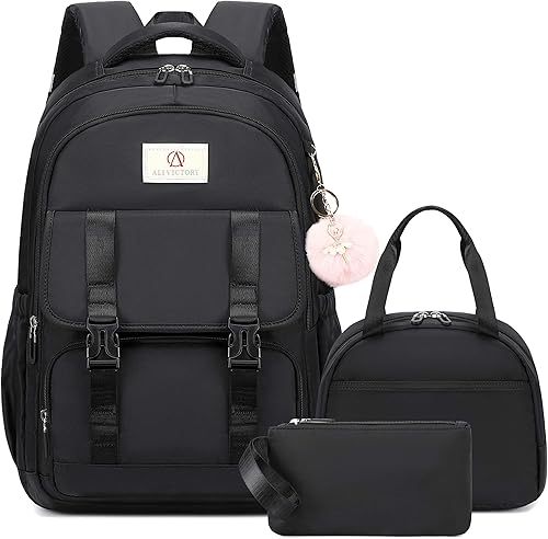 AO ALI VICTORY Mochila para niñas y mujeres, mochila de viaje para laptop, mochila para campus, mochila escolar primaria con juego de lonchera, Set