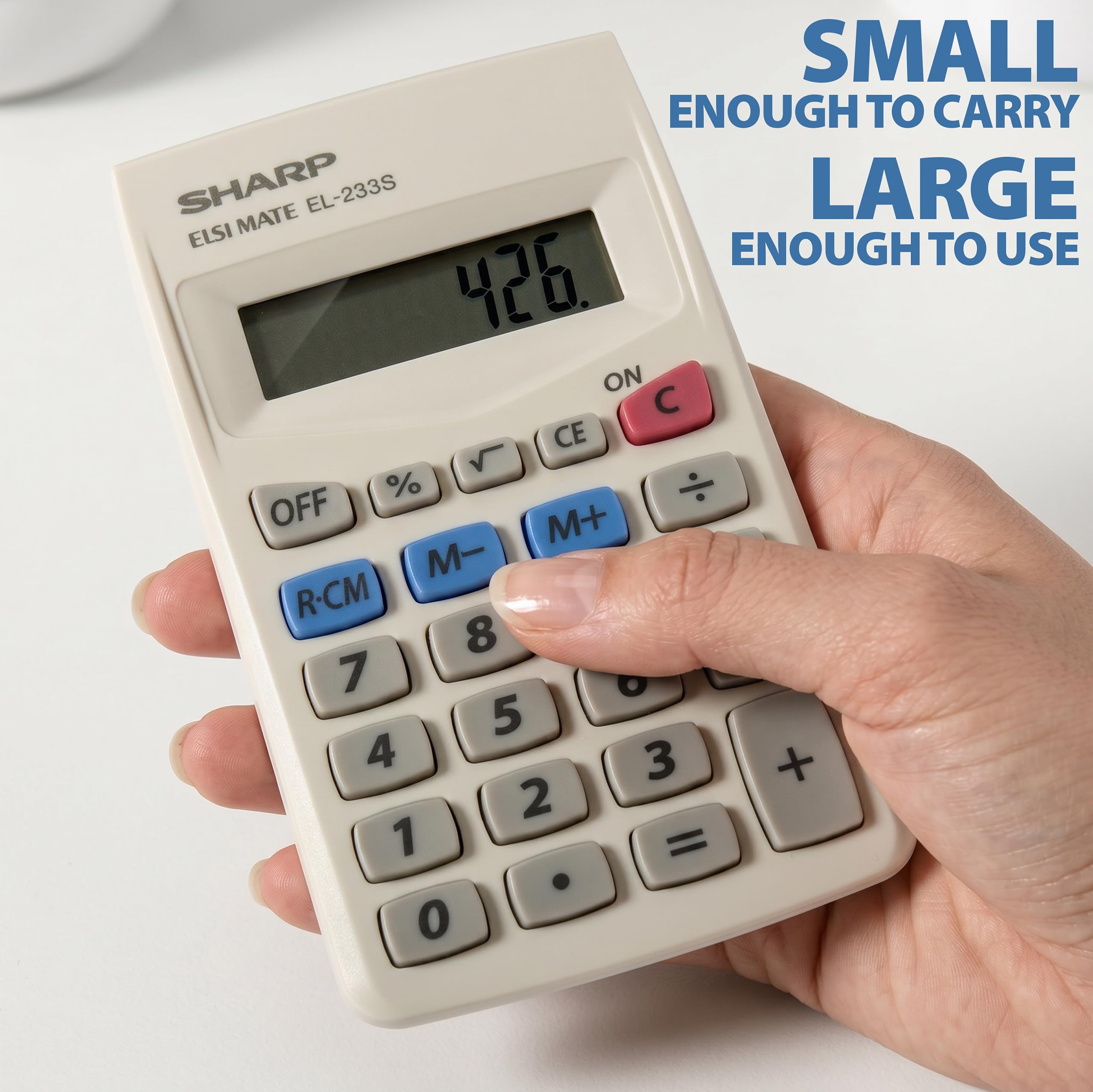 Sharp EL-233SB calculatrice Poche Calculatrice basique Blanc - Calculatrices (Poche, Calculatrice basique, 8 chiffres, Blanc)