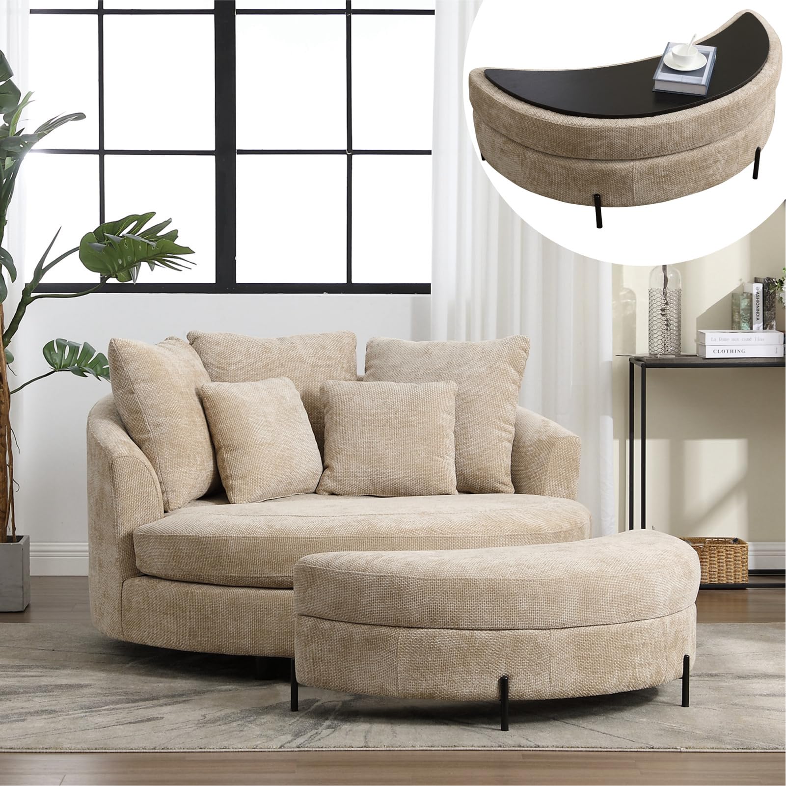 Chifee & Vingol 59.8 Oversized Barrel Chair