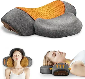 3-in-1 Rechargeable Neck Massager Pillow - Pillow Massage Neck Hump for Shoulder Pain, Deep Tissue Pain Relief, with Heating and Traction Function, Hump Corrector for Women