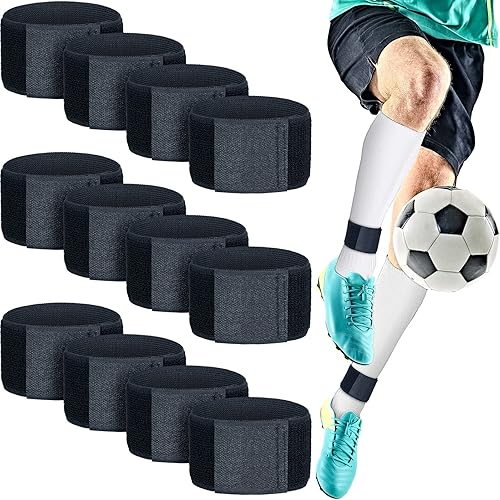 12 correas ajustables para espinilleras de fútbol, correas fijas antideslizantes, ligeras, para jóvenes, patadas, leggings, pelotas de fútbol,