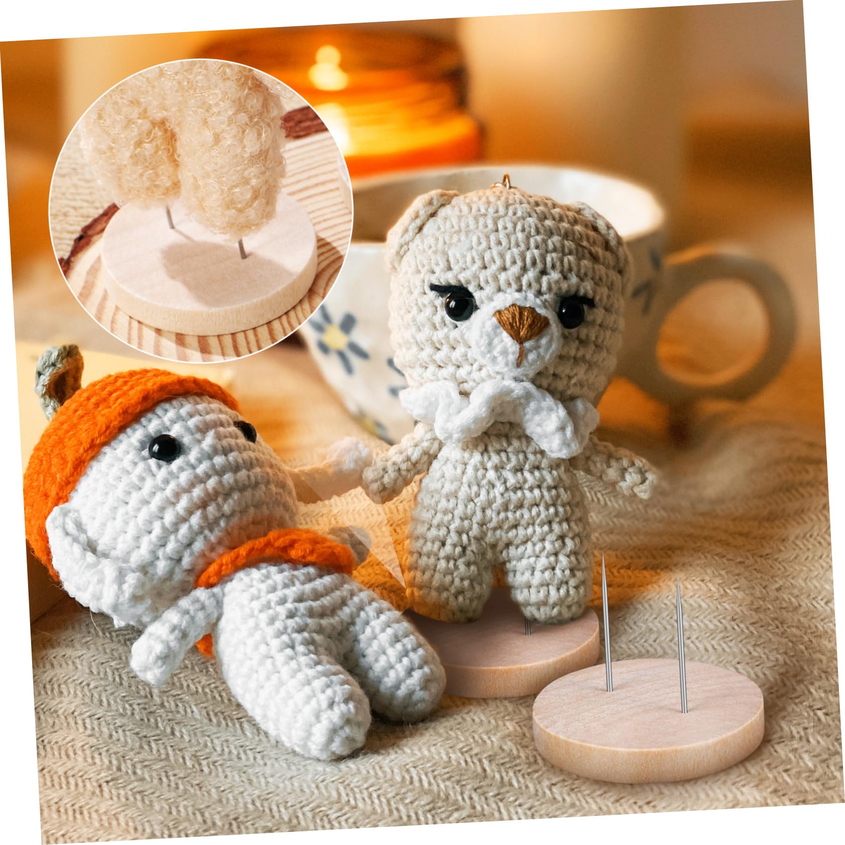 STOBOK 4 Sätze Puppenbasis Puppenständer Displayhalter Wiedergeborene Babypuppen Puppenwagen Puppenkleidung Puppenhauszubehör Puppennadel Miniatur Stehpuppe Hölzern 6 Stück * 4