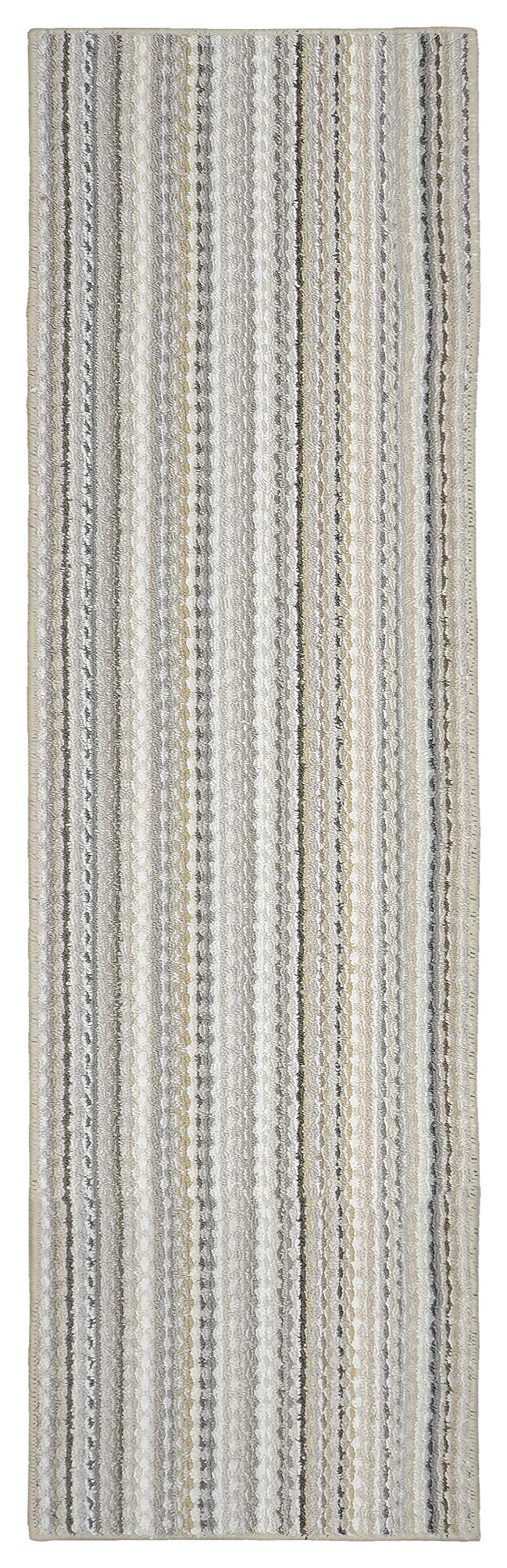 Garland Rug Carnival Stripe 2 Ft. x 8 Ft. Random Earth Tone Runner Rug