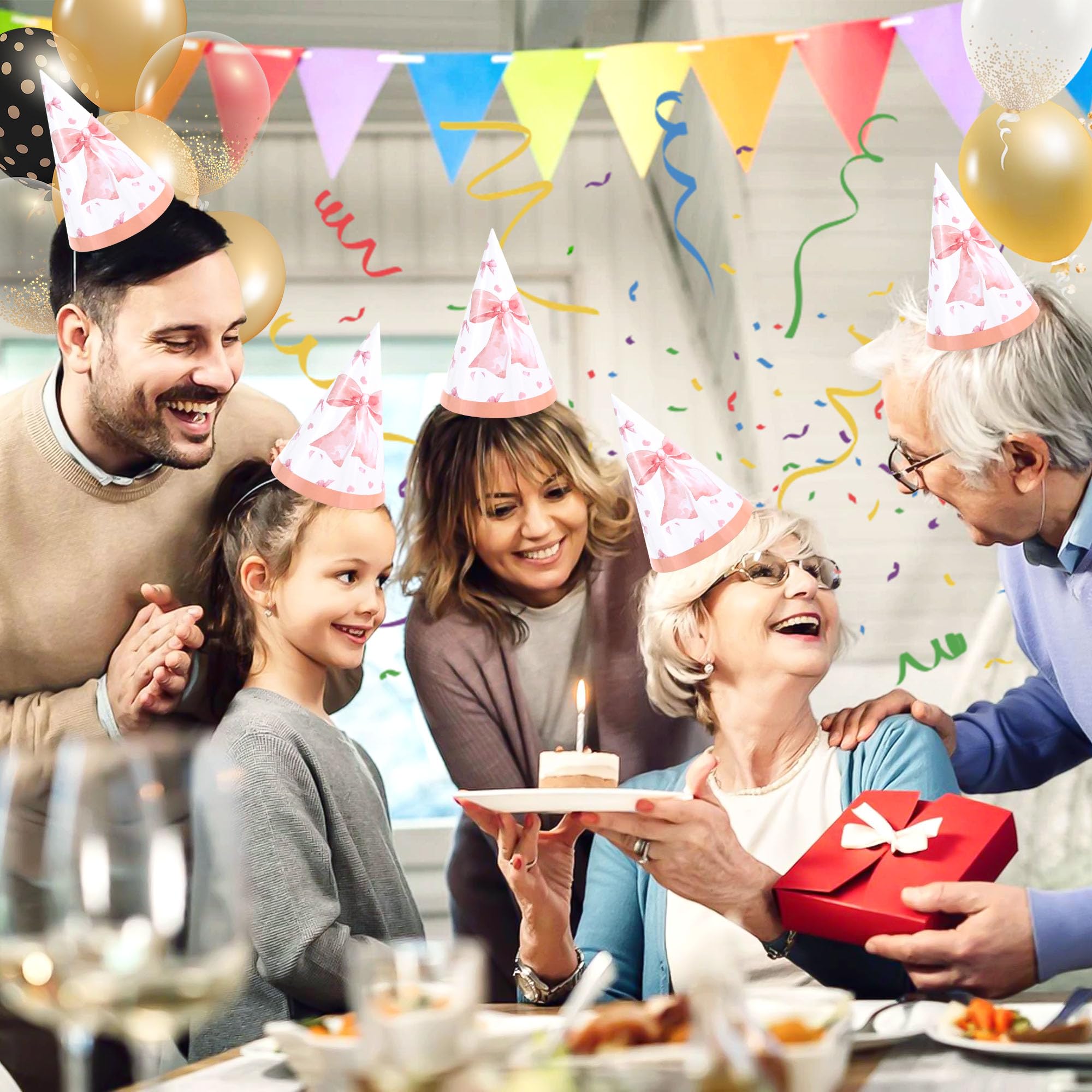 CANREVEL Party Hats for Kids and Adults, Party Headwear, Happy Birthday Hats, Birthday Party Decorations