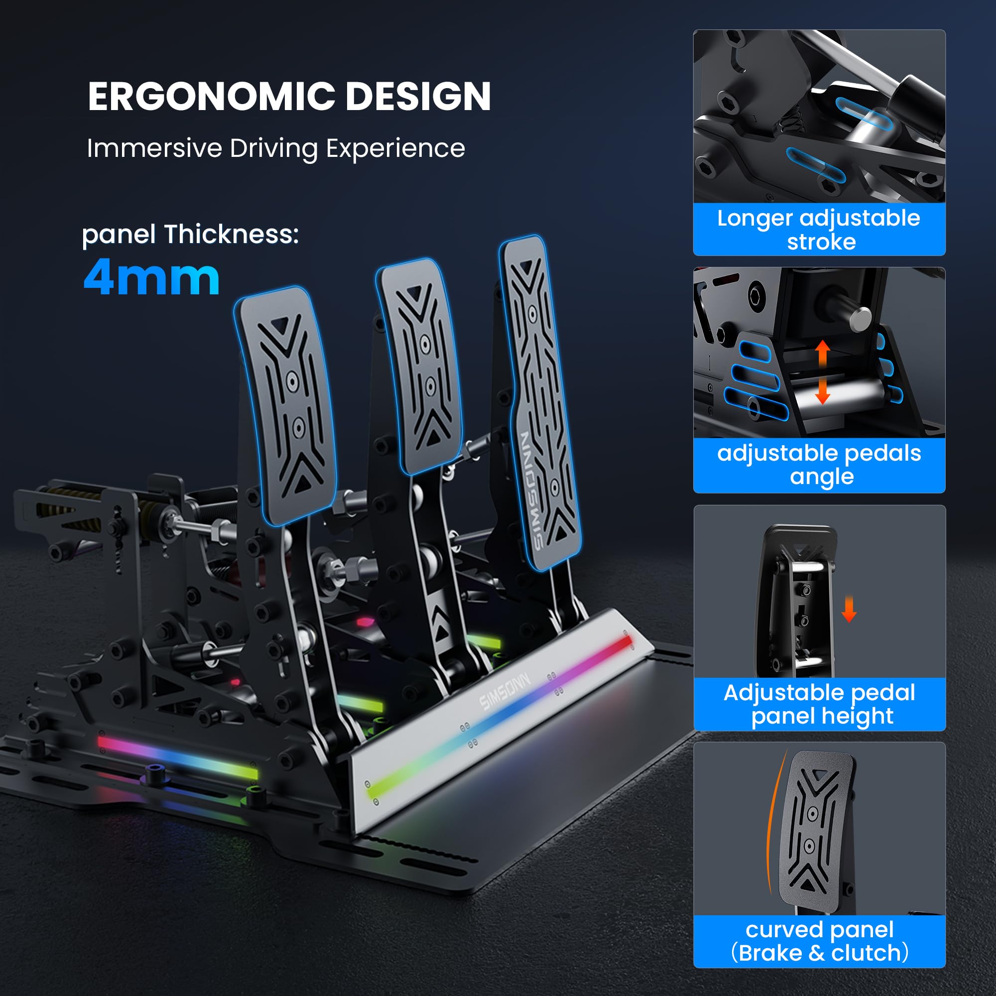 Snapklik.com : SIMSONN New PRO X Pedals Sim Racing Pedals PC Racing ...