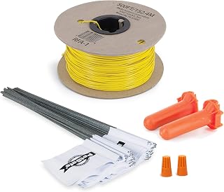 Extra In-Ground Fence Boundary Wire & Training Flags - Easy-to-Install In-Ground Fence Replacement & Expansion - Includes Splice Kit, 500 ft Pre-Twisted Wire & 50 Visual Aid Training Flags