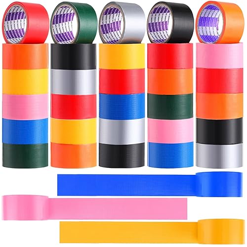 Maitys Cinta adhesiva multicolor de 48 piezas, 10 yardas x 2 pulgadas, impermeable, multiusos, embalaje, hogar, escuela, artes, manualidades,