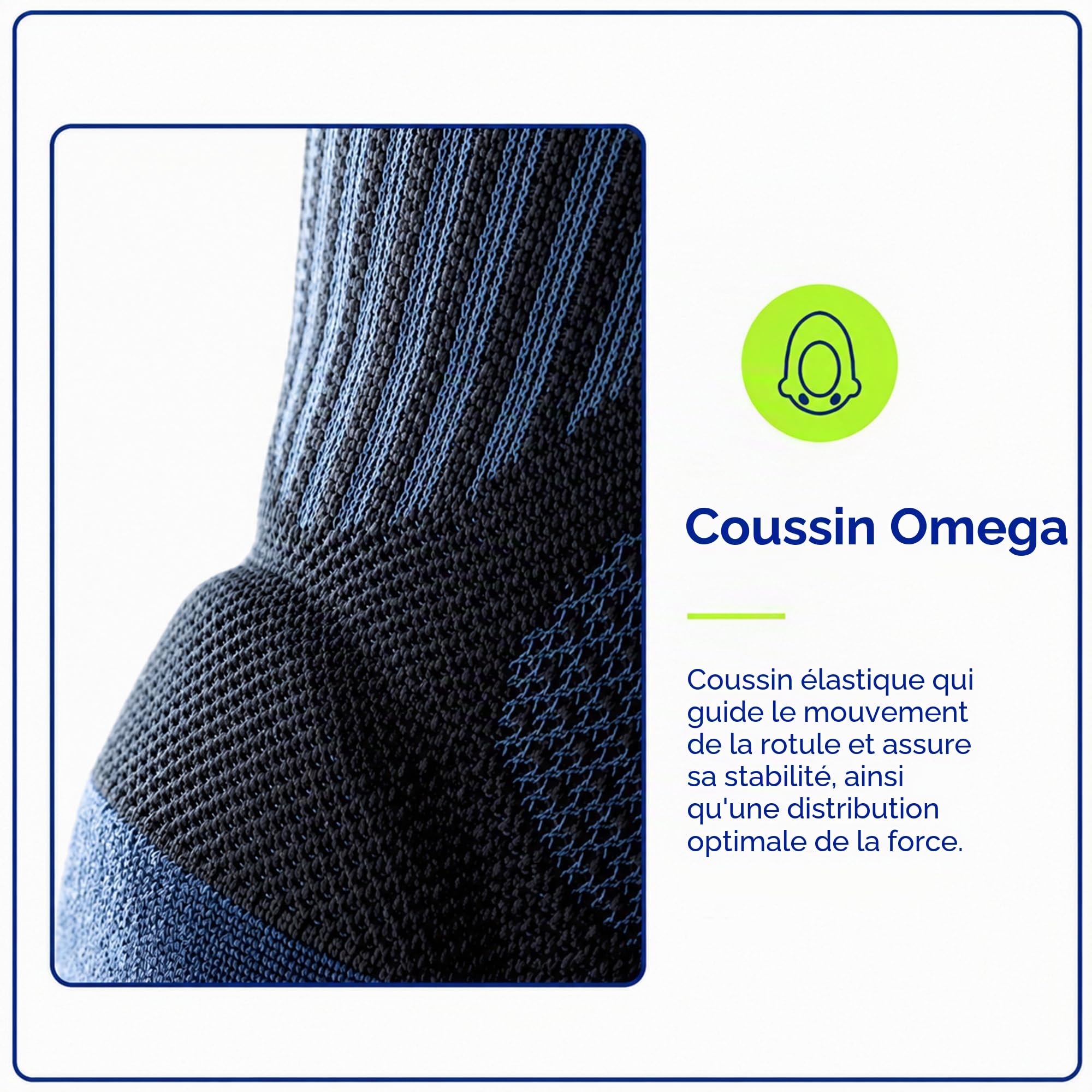 BAUERFEIND Genouillère „Knee Support“ avec Anneau en Silicone, Droit/Gauche