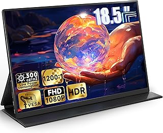 Portable Monitor, Ingnok 18.5 Inch FHD 1080P Laptop Monitor Extender USB C HDMI Gaming Monitor w/Smart Cover & Speakers, Portable Screen for Laptop Mac PC Xbox PS4/5 Switch